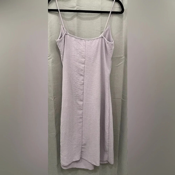 See You Monday crepe Slip Dress Small Casual knee Twist Front Boho Flowy Lilac - Picture 3 of 5